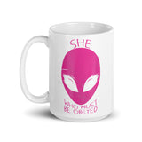 She Who Must Be Obeyed White glossy mug