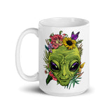 Flower Alien White glossy mug