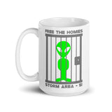 Free the Homies (Storm Area 51) White glossy mug