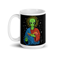 Alien Jesus White glossy mug