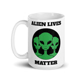 Alien Lives Matter White glossy mug