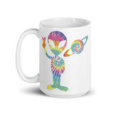 Alien Tie-dye White glossy mug