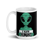 I Hate Humans White glossy mug