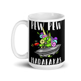 Pew Pew (UFO Unicorn) White glossy mug