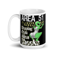 Clapping Dem Alien Cheeks White glossy mug