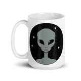 The Visitor White glossy mug