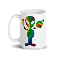 Tie-Dye Alien 2 White glossy mug