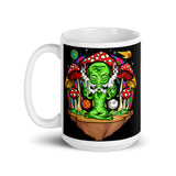 Alien Mushrooms White glossy mug