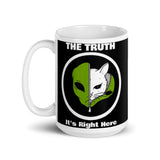 The Truth (Alien Cat) White glossy mug