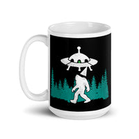 Bigfoot Alien Abduction White glossy mug