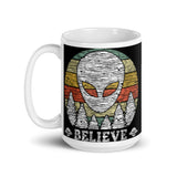 Believe (Alien) White glossy mug