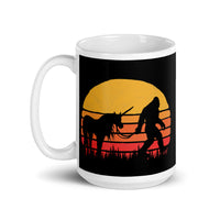 Bigfoot with Unicorn White glossy mug