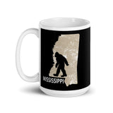 Bigfoot Mississippi White glossy mug