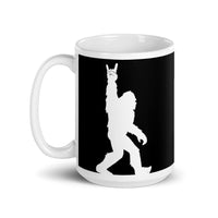 Bigfoot Rocks White glossy mug