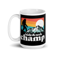 Bigfoot Hide & Seek Champ White glossy mug