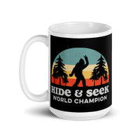 Bigfoot Hide & Seek World Champion White glossy mug