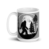 Bigfoot Full Moon White glossy mug