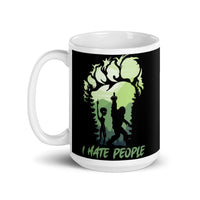 I Hate People (Alien & Bigfoot) White glossy mug