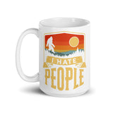 I Hate People (Bigfoot) White glossy mug