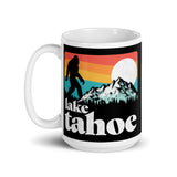 Lake Tahoe Bigfoot White glossy mug