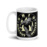 Ohio Bigfoot Hunter White glossy mug