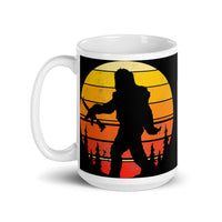 Bigfoot with Rifle White glossy mug