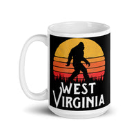 West Virginia Bigfoot White glossy mug