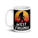 West Virginia Bigfoot White glossy mug