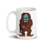 Zombie Bigfoot White glossy mug