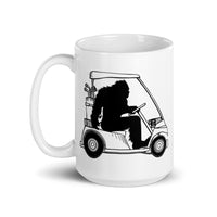 Bigfoot Golfer White glossy mug