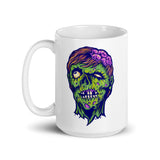 Vintage Zombie Head White glossy mug