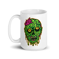 Melting Zombie Head White glossy mug