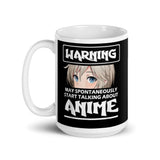 Talking About Anime White glossy mug