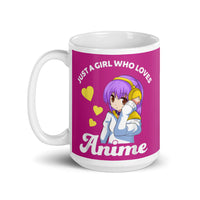 Just a Girl Who Loves Anime White glossy mug