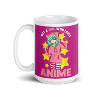 Just a Girl Who Loves Anime 3 White glossy mug