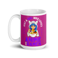 Just a Girl Who Loves Anime & Ramen 2 White glossy mug