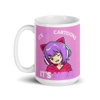Not Cartoons, Anime White glossy mug