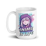 Anime is Life White glossy mug