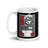 Waifu Material 3 White glossy mug