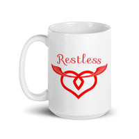 Restless White glossy mug