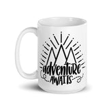 Adventure Awaits White glossy mug