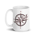 Wanderlust Compass White glossy mug