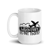 Adventure is Out There White glossy mug