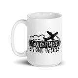 Adventure is Out There White glossy mug