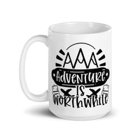 Adventure is Worthwhile White glossy mug