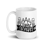 It's Time to Travel White glossy mug