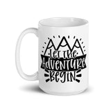 Let the Adventure Begin White glossy mug