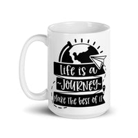 Life is a Journey White glossy mug