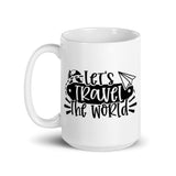 Let's Travel the World 2 White glossy mug