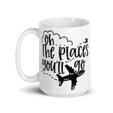 Oh the Places You Will Go White glossy mug